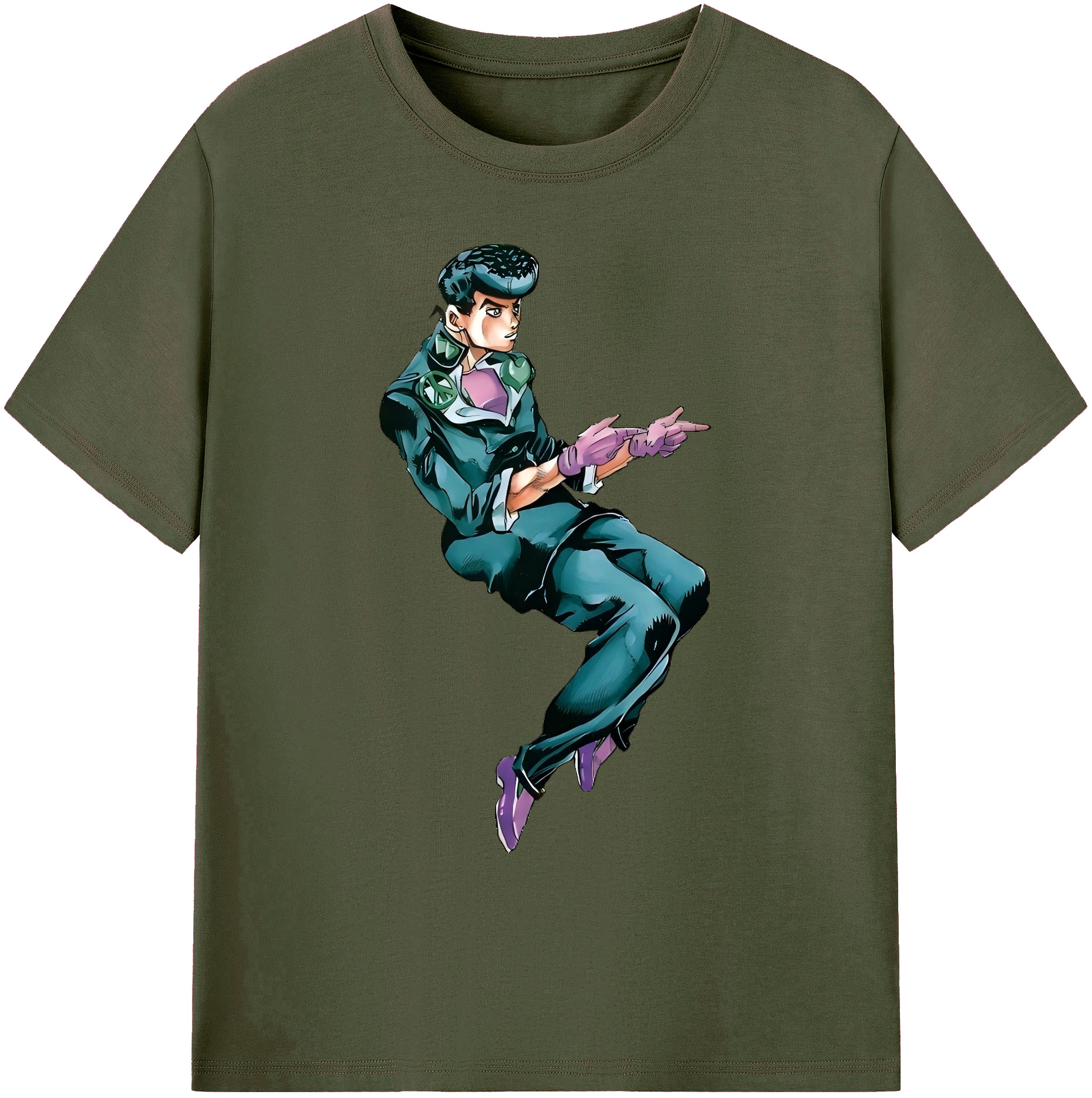 （画像用） ジョジョの奇妙な冒険 ひがしかた じょうすけ JoJo's Bizarre Adventure Higashikata Josuke 綿100％ メンズ半袖Tシャツ｜肌触りやわらか＆通気性